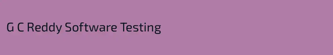 G C Reddy Software Testing